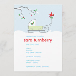 Winter Sled Baby Shower Invitation