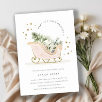 Winter Sleigh Its Cold Outside Baby Shower Invite