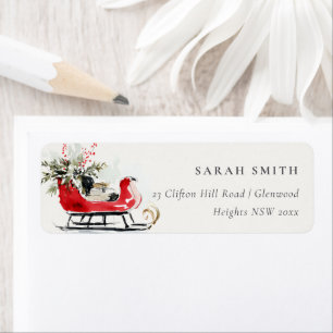 Winter Sleigh Its Cold Outside Neutral Address Label