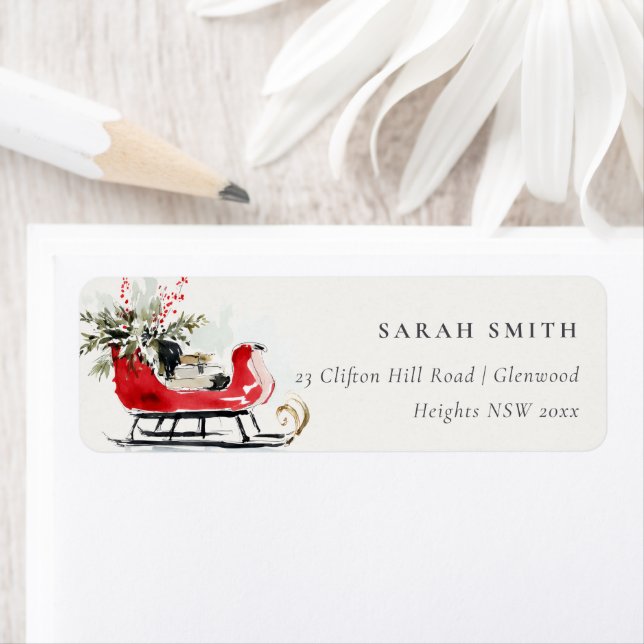 Winter Sleigh Its Cold Outside Neutral Address Label (Insitu)