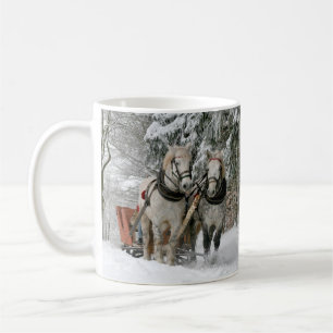 Winter Sleigh Ride Color Image Coffee Mug