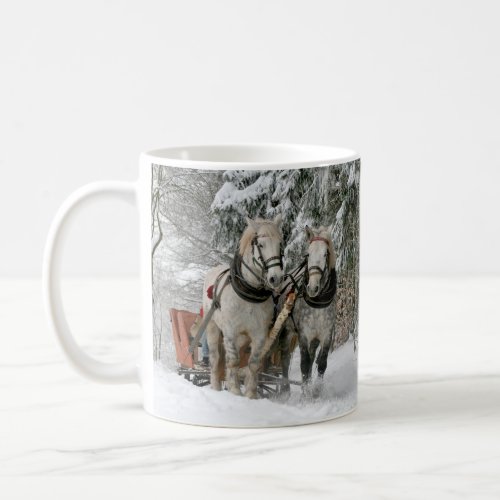 Winter Sleigh Ride Color Image Coffee Mug