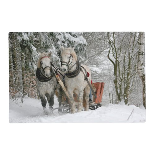 Winter Sleigh Ride Color Image Placemat