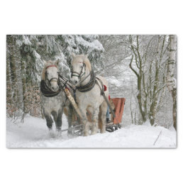 Winter Sleigh Ride Color Image Tissue Paper
