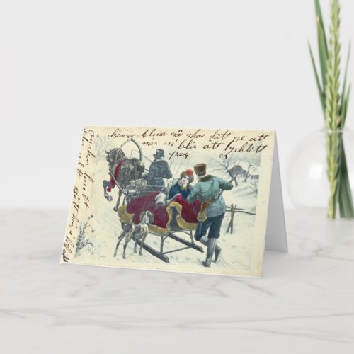Winter Sleigh Ride Holiday Card