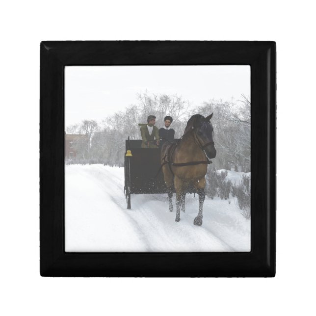 Winter Sleigh Ride Jewelry Box (Front)