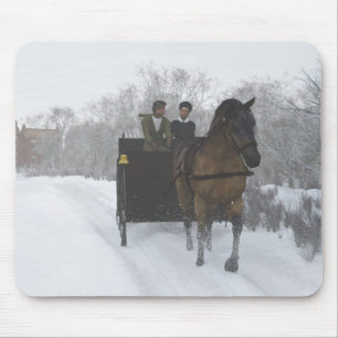 Winter Sleigh Ride Mouse Pad
