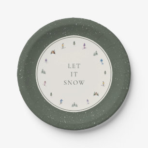 WINTER SLOPES Holiday Paper Plates