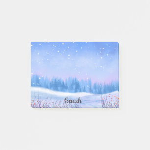 Winter Snow Add Name Cute Seasonal Office Gift Post-it Notes