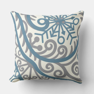 Winter Snow and Ice Throw Pillow