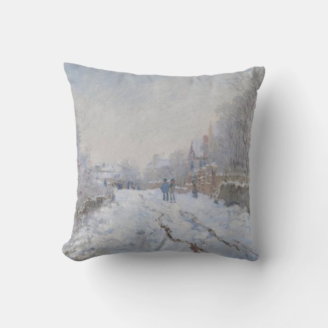 Winter Snow at Argeteuil Throw Pillow (Front)