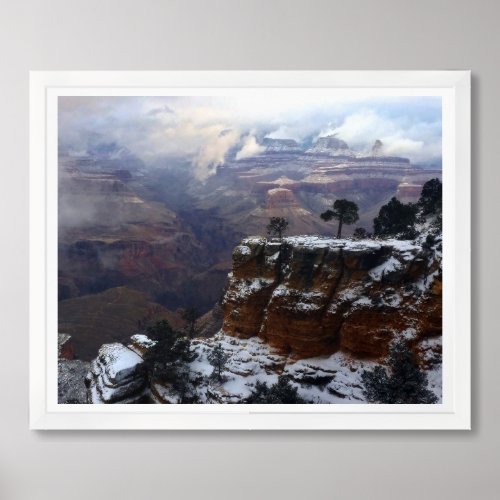 Winter Snow at Grand Canyon National Park Framed Art