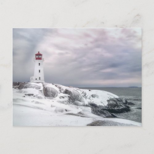 Winter Snow at Peggys Cove Halifax Nova Scotia Postcard
