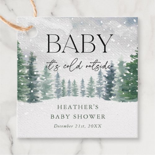 Winter Snow Baby Its Cold Outside Baby Shower Favor Tags