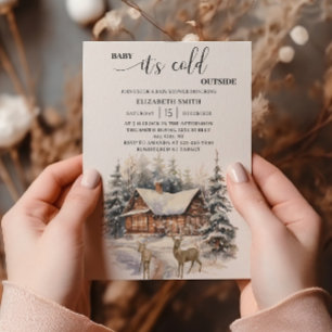Winter Snow Baby It's Cold Outside Baby Shower Invitation