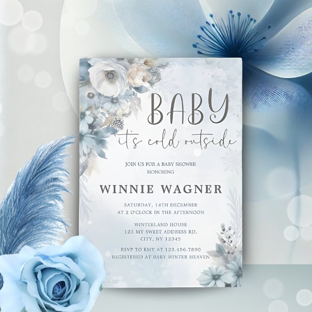 Winter Snow Baby It's Cold Outside Baby Shower Invitation (Creator Uploaded)