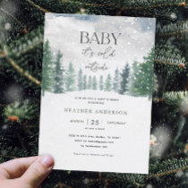 Winter Snow Baby It's Cold Outside Baby Shower Invitation