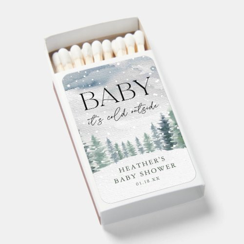 Winter Snow Baby Its Cold Outside Baby Shower Matchboxes