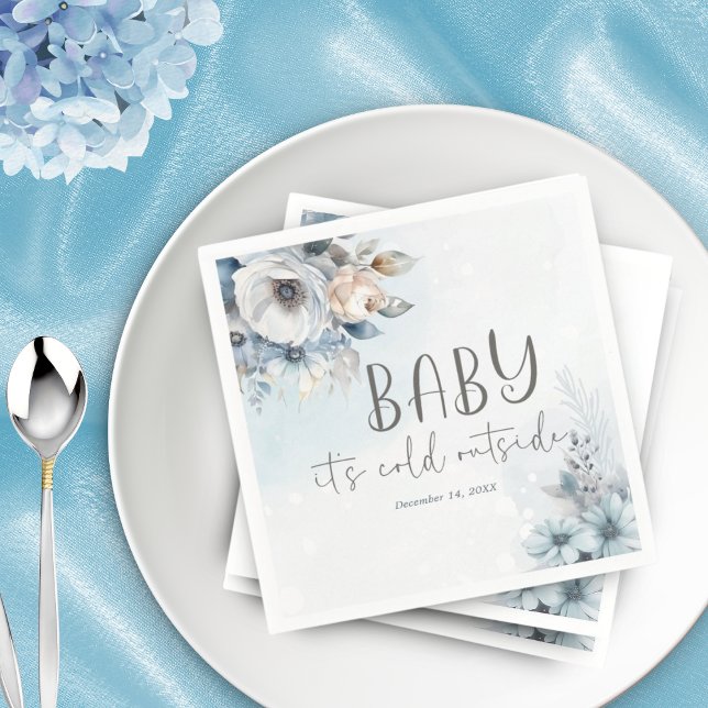 Winter Snow Baby It's Cold Outside Baby Shower  Napkins (Creator Uploaded)