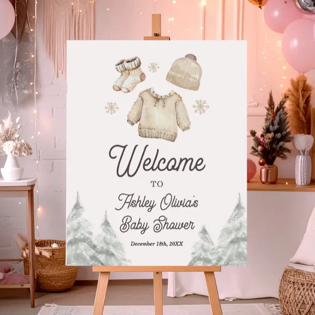 Winter Snow Baby It's Cold Outside Welcome Sign | Zazzle