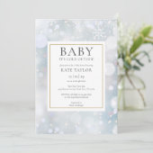 Winter Snow Baby Shower Baby Its Cold Outside Invitation (Standing Front)