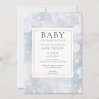 Winter Snow Baby Shower Baby Its Cold Outside Invitation