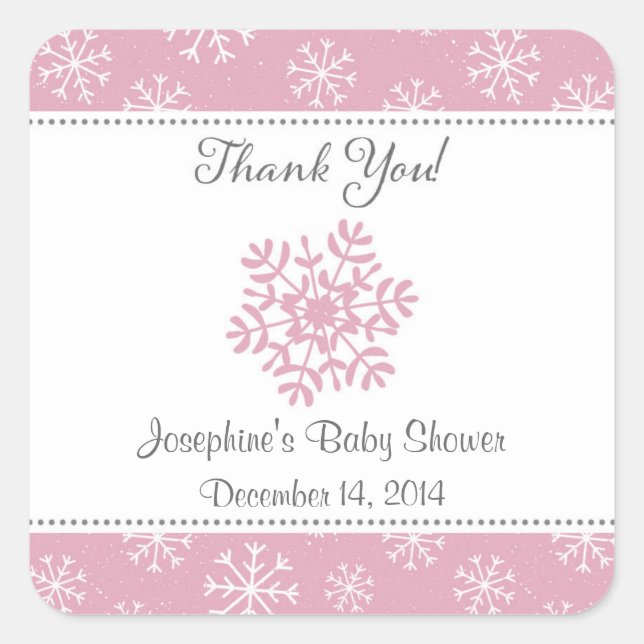 Winter Snow Baby Shower Stickers (Front)