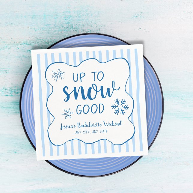 Winter Snow Bachelorette Party Up To Snow Good Napkins (Winter Snow Bachelorette Party Up To Snow Good Napkins)