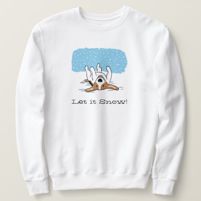 Winter Snow Beagle - Cute Let it Snow Dog Holiday Sweatshirt (Design Front)