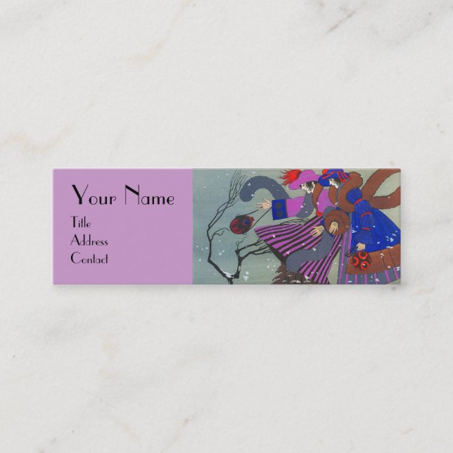 WINTER SNOW / BEAUTY FASHION  COSTUME DESIGNER MINI BUSINESS CARD (Front)