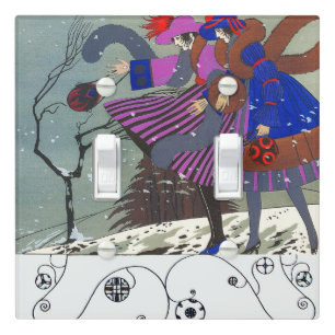 WINTER SNOW BEAUTY FASHION / Geometric Swirls Lig Light Switch Cover