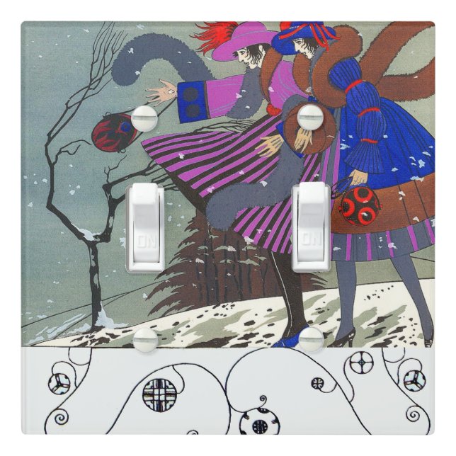 WINTER SNOW BEAUTY FASHION / Geometric Swirls  Lig Light Switch Cover (In Situ)