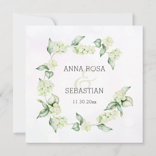 *~* Winter Snow Berry AR12 Boho RSVP QR Wedding Invitation