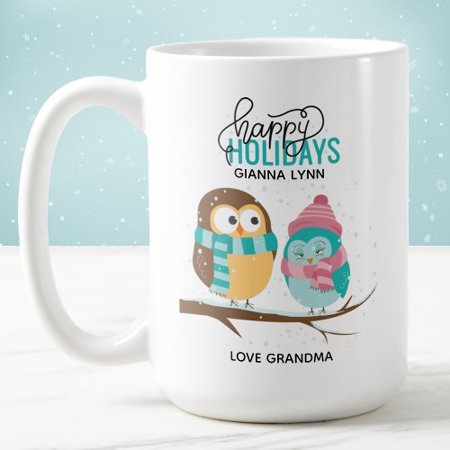 Winter Snow Birds Personalized Coffee Mug