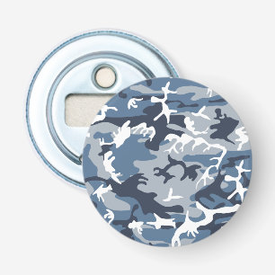 Winter Snow Blue Camouflage, Military, Army Bottle Opener