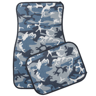 Winter Snow Blue Camouflage, Military, Army Car Floor Mat