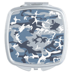 Winter Snow Blue Camouflage, Military, Army Compact Mirror