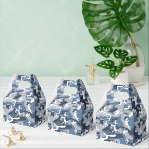 Winter Snow Blue Camouflage, Military, Army Favor Boxes