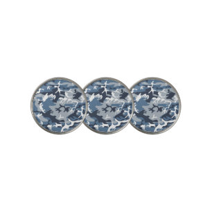 Winter Snow Blue Camouflage, Military, Army Golf Ball Marker