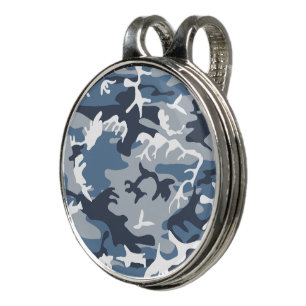 Winter Snow Blue Camouflage, Military, Army Golf Hat Clip