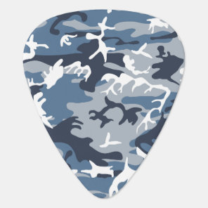 Winter Snow Blue Camouflage, Military, Army Guitar Pick