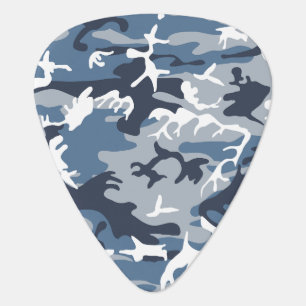 Winter Snow Blue Camouflage, Military, Army Guitar Pick