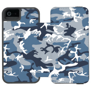 Winter Snow Blue Camouflage, Military, Army iPhone SE/5/5s Wallet Case