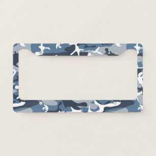 Winter Snow Blue Camouflage, Military, Army License Plate Frame