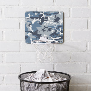 Winter Snow Blue Camouflage, Military, Army Mini Basketball Hoop