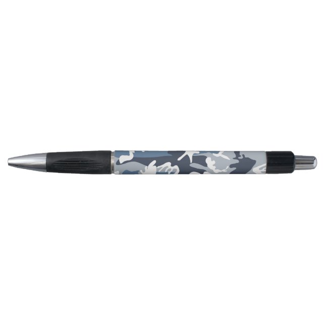Winter Snow Blue Camouflage, Military, Army Pen (Front)