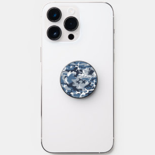 Winter Snow Blue Camouflage, Military, Army PopSocket