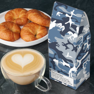 Winter Snow Blue Camouflage, Military, Army Roasted Coffee
