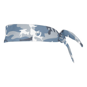 Winter Snow Blue Camouflage, Military, Army Tie Headband