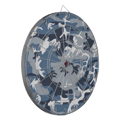 Winter Snow Blue Camouflage Pattern Military Army Dart Board